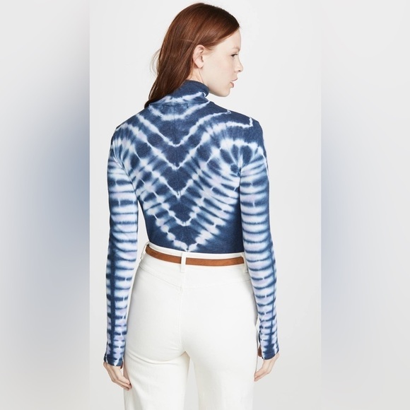 WE The Free Free People Psychedelic Tie-dye Turtleneck Top In Navy Size Medium - Picture 2 of 16